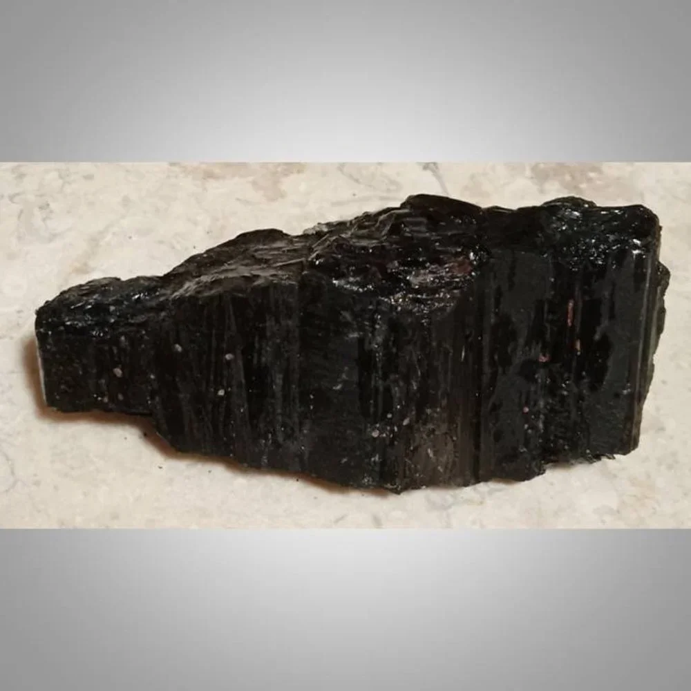 Black TOURMALINE stone chunk healing : protection chakra 07